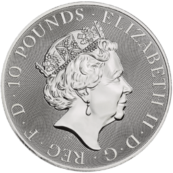 Pre-Owned 2022 UK Queen's Beasts The White Greyhound of Richmond 10oz Silver Coin - VAT Free
