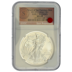 Pre-Owned 2013 USA Eagle 1oz Silver Coin - NGC Graded MS69 - 3772424-045 - VAT Free
