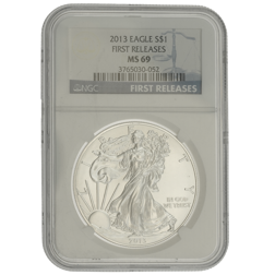 Pre-Owned 2013 USA Eagle 1oz Silver Coin - NGC Graded MS69 - 3765030-052 - VAT Free
