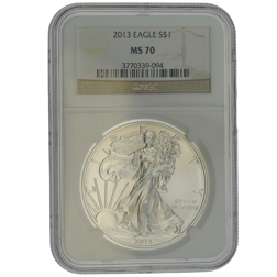 Pre-Owned 2013 USA Eagle 1oz Silver Coin - NGC Graded MS70 - 3770339-094 - VAT Free