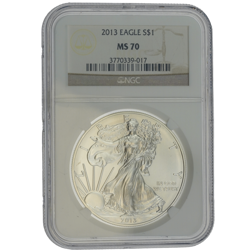 Pre-Owned 2013 USA Eagle 1oz Silver Coin - NGC Graded MS70 - 3770339-017 - VAT Free