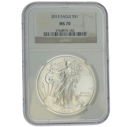 Pre-Owned 2013 USA Eagle 1oz Silver Coin - NGC Graded MS70 - 3764875-182 - VAT Free