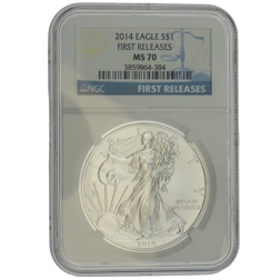 Pre-Owned 2014 USA Eagle 1oz Silver Coin - NGC Graded MS70 - 3859864-384 - VAT Free
