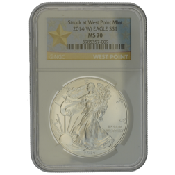 Pre-Owned 2014 USA Eagle 1oz Silver Coin - NGC Graded MS70 - 3985357-009 - VAT Free