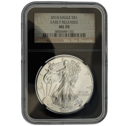 Pre-Owned 2014 USA Eagle 1oz Silver Coin - NGC Graded MS70 - 3855449-132 - VAT Free