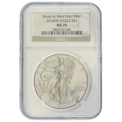 Pre-Owned 2014 USA Eagle 1oz Silver Coin - NGC Graded MS70 - 3855757-336 - VAT Free