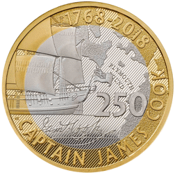 Pre-Owned 2018 UK Captain James Cook's Voyage of Discovery £2 Proof Silver Coin - Damaged Box - VAT
