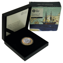 Pre-Owned 2019 UK Captain James Cook's Voyage of Discovery £2 Proof Silver Coin - Damaged Box - VAT Free