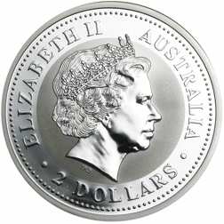 Pre-Owned 2003 Australian Lunar Goat 2oz Silver Coin - VAT Free