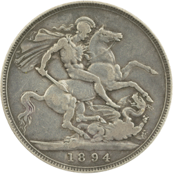 Pre-Owned 1894 UK Queen Victoria Silver Crown - VAT Free