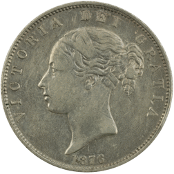 Pre-Owned 1876 UK Victoria Half Crown Silver Coin - VAT Free