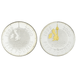 Pre-Owned 1999-2000 Millennium £5 Proof Silver Crown 2-Coin Set - VAT Free