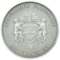 Pre-Owned 2013 Gabon Snake Colourised 1oz Silver Coin - VAT Free