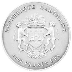 Pre-Owned 2014 Gabon Ostrich Colourised 1oz Silver Coin - VAT Free