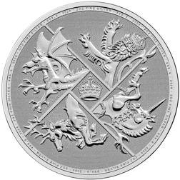 Pre-Owned 2024 UK Royal Mint Four Nations 2oz Silver Coin - VAT Free