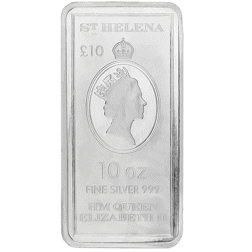 Pre-Owned St Helena East India Company £10 10oz Silver Coin/Bar - Mixed Dates - VAT Free