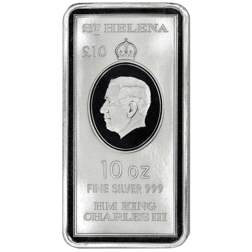 Pre-Owned St Helena East India Company £10 10oz Silver Coin/Bar - Mixed Dates - VAT Free