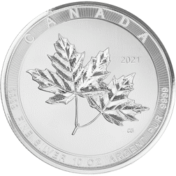 Pre-Owned 2021 Canadian Magnificent Maple Leaf 10oz Silver Coin - VAT Free