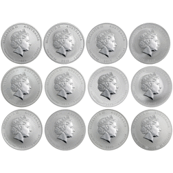 Pre-Owned Australian Lunar Series II Silver 12-Coin Collection - VAT Free