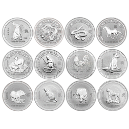 Pre-Owned Australian Lunar Series I Silver 12-Coin Collection - VAT Free