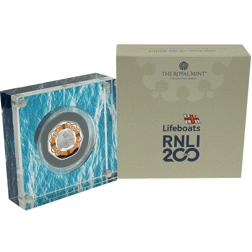 Pre-Owned 2024 UK 200 Years of the RNLI 50p Colourised Proof Silver Coin - VAT Free