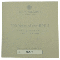 Pre-Owned 2024 UK 200 Years of the RNLI 50p Colourised Proof Silver Coin - VAT Free