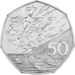 Pre-Owned 1994 UK D-Day Commemorative 50p Piedfort Proof Design Silver Coin - VAT Free