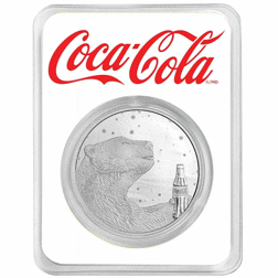 Pre-Owned Coca-Cola Polar Bear 1oz Silver Round - Carded