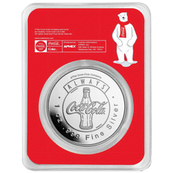 Pre-Owned Coca-Cola Polar Bear 1oz Silver Round - Carded