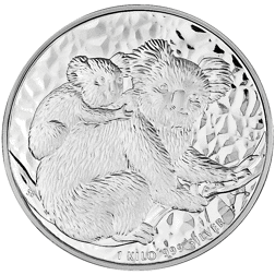 Pre-Owned Australian 2008 Koala 1kg Silver Coin - VAT Free