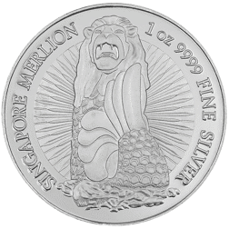 Pre-Owned Singapore Merlion Orchid 1oz Silver Round
