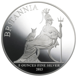 Pre-Owned 2013 UK Britannia 5oz Proof Silver Coin - VAT Free