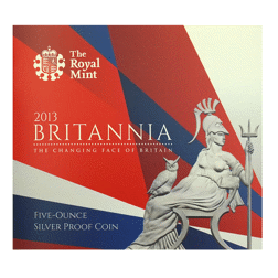 Pre-Owned 2013 UK Britannia 5oz Proof Silver Coin - VAT Free