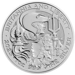 Pre-Owned 2025 UK Britannia and Liberty 1oz Silver Coin - VAT Free