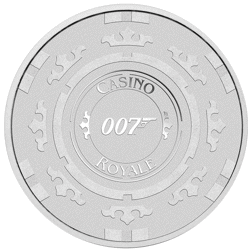 Pre-Owned 2023 Tuvalu James Bond Casino Royale Chip 1oz Silver Coin - VAT Free