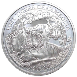 Pre-Owned 2024 Lost Tigers of Cambodia 1oz Silver Coin - VAT Free