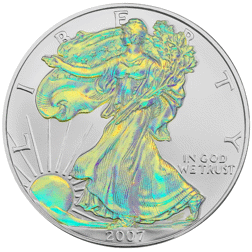 Pre-Owned 2007 USA Eagle Holographic 1oz Silver Coin - VAT Free