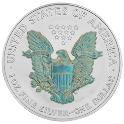 Pre-Owned 2007 USA Eagle Colourised Holographic 1oz Silver Coin