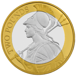 Pre-Owned 2015 UK Definitive Britannia £2 Piedfort Proof Silver Coin - VAT Free