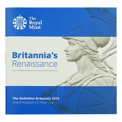 Pre-Owned 2015 UK Definitive Britannia £2 Piedfort Proof Silver Coin - VAT Free