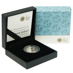 Pre-Owned 2014 UK Floral Icons Northern Ireland £1 Piedfort Proof Silver Coin - VAT Free