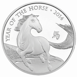 Pre-Owned 2014 UK Lunar Horse 1oz Proof Silver Coin - VAT Free