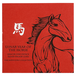 Pre-Owned 2014 UK Lunar Horse 1oz Proof Silver Coin - VAT Free