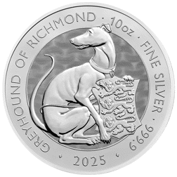2025 UK Tudor Beasts Greyhound of Richmond 10oz Silver Coin
