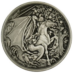 Pre-Owned UK Royal Mint Masterpiece: St George and the Dragon 250g Silver Medal