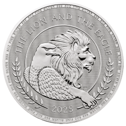 Pre-Owned 2025 UK The Lion and The Eagle 5oz Silver Coin - VAT Free