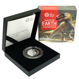 Pre-Owned 2020 UK Tales of the Earth: Megalosaurus 50p Proof Silver Coin - VAT Free