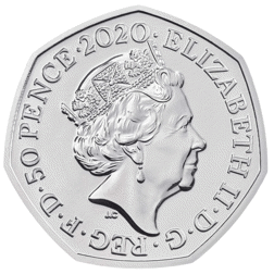 Pre-Owned 2020 UK Tales of the Earth: Megalosaurus 50p Proof Silver Coin - VAT Free