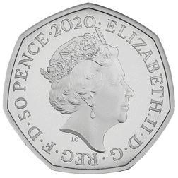 Pre-Owned 2020 UK Tales of the Earth: Hylaeosaurus 50p Proof Silver Coin - VAT Free