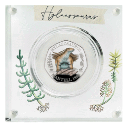 Pre-Owned 2020 UK Tales of the Earth: Hylaeosaurus 50p Colourised Proof Silver Coin - VAT Free